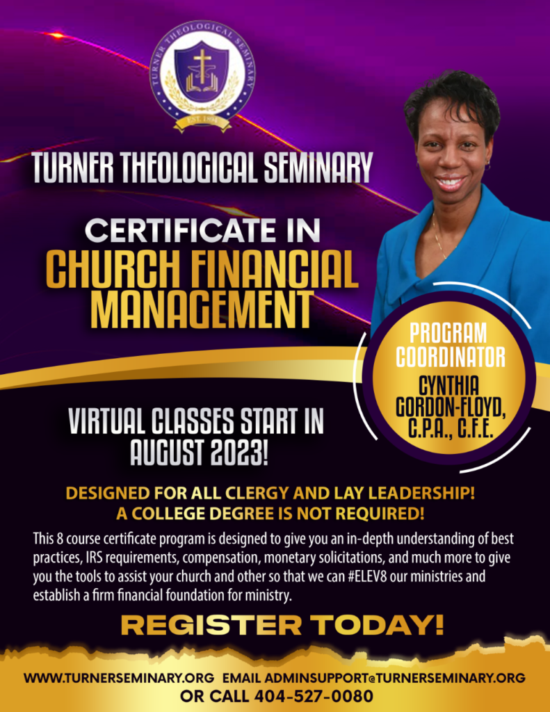 Turner Theological Seminary: Certificate in Church Financial Management